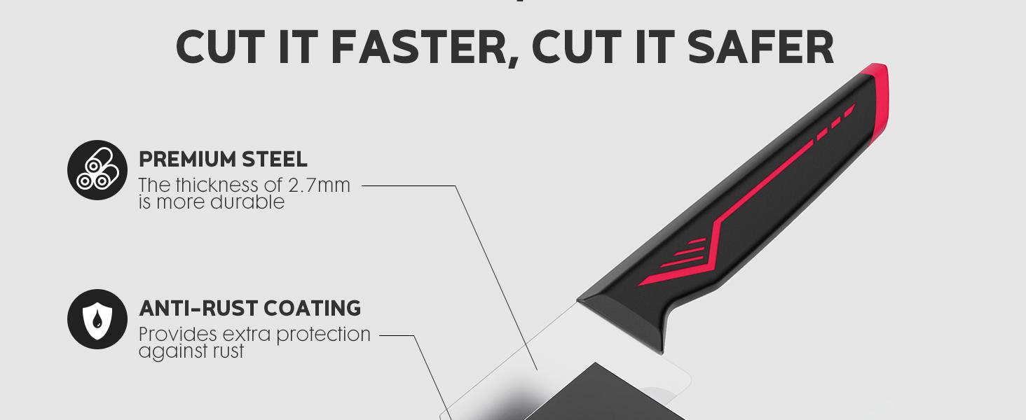 ASETY 15PCS Cyberpunk Knife Set from Future Kitchen Knife Set with Built-in Knife Sharpener Block, Stainless Steel Knife Block Set, Dishwasher Safe Mordern Knife Set, Elegant Box for gift