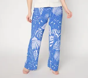 Dennis Basso Petite Printed Pull-On Italia Knit Pants