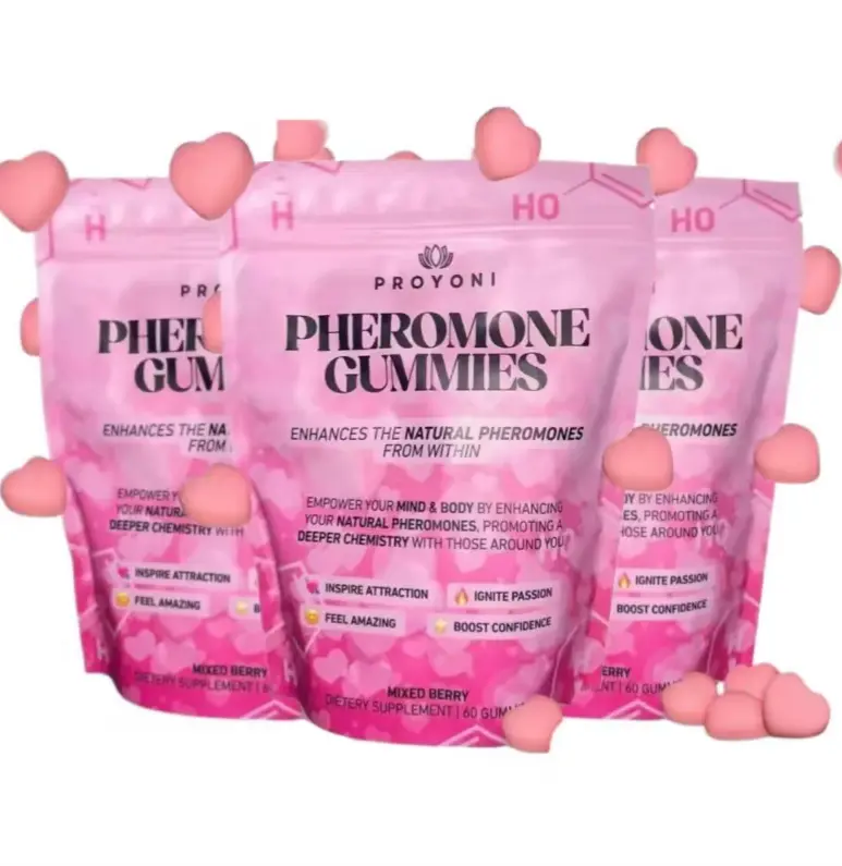 ProYoni Pheromone Gummies -Enhances Your Natural Pheromones From Within - 60 Count MixedBerry Flavor Optimum Edible Vitamin