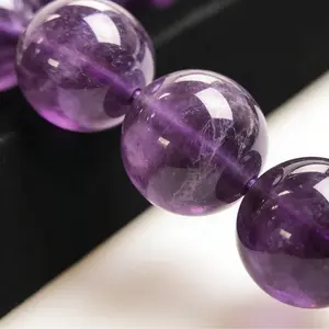 Natural Amethyst Smooth Round Beads Size 4mm 6mm 8mm 10mm 12mm 15.5" Strand