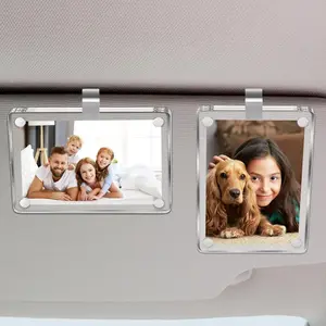 2PCS Car Picture Holder for Sun Visor Magnetic “2.36"x3.5" Car Visor Photo Clip Car Photo Frame Clip for Sun Visor Car Sun Visor Photo Holder Car Interior Accessories for Car Stowing & Tidying Car Organization Supplies