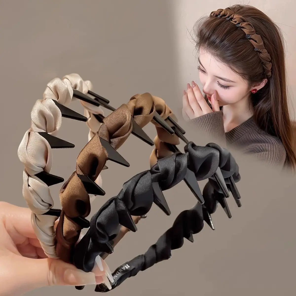 AWAYTR 3Pack Vintage High Cranium Hairband Fashion Headbands with Teeth Comb for Women Party Wedding Home Hairband  Hair Accessories