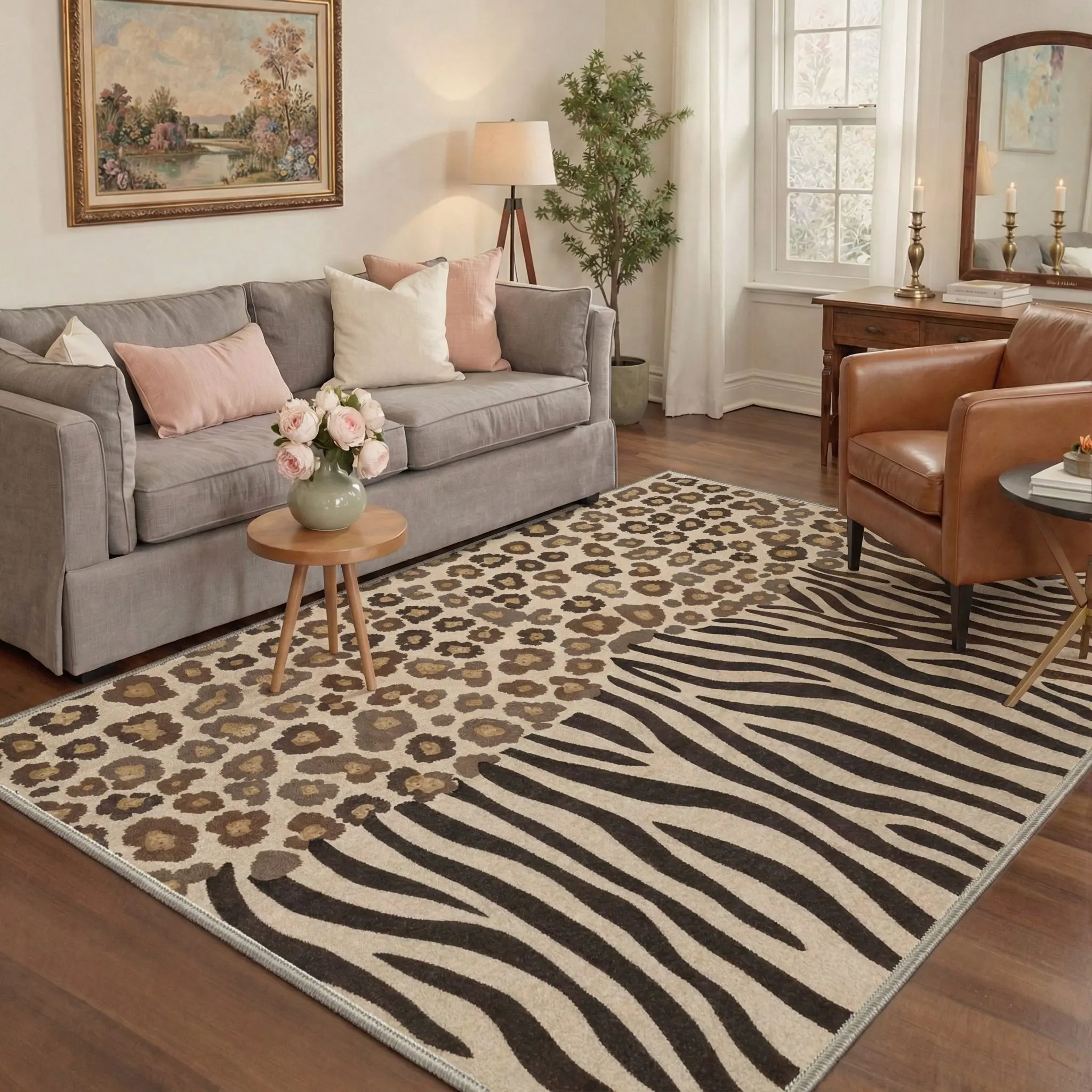 【Back To School】GENIMO Floor Rug – Machine Washable, Pet Friendly, Soft, Non-Slip Area Carpet, Perfect for Living Room, Bedroom, Kitchen, Hallway, Stylish Home Decor ,ARN2018-ECHO