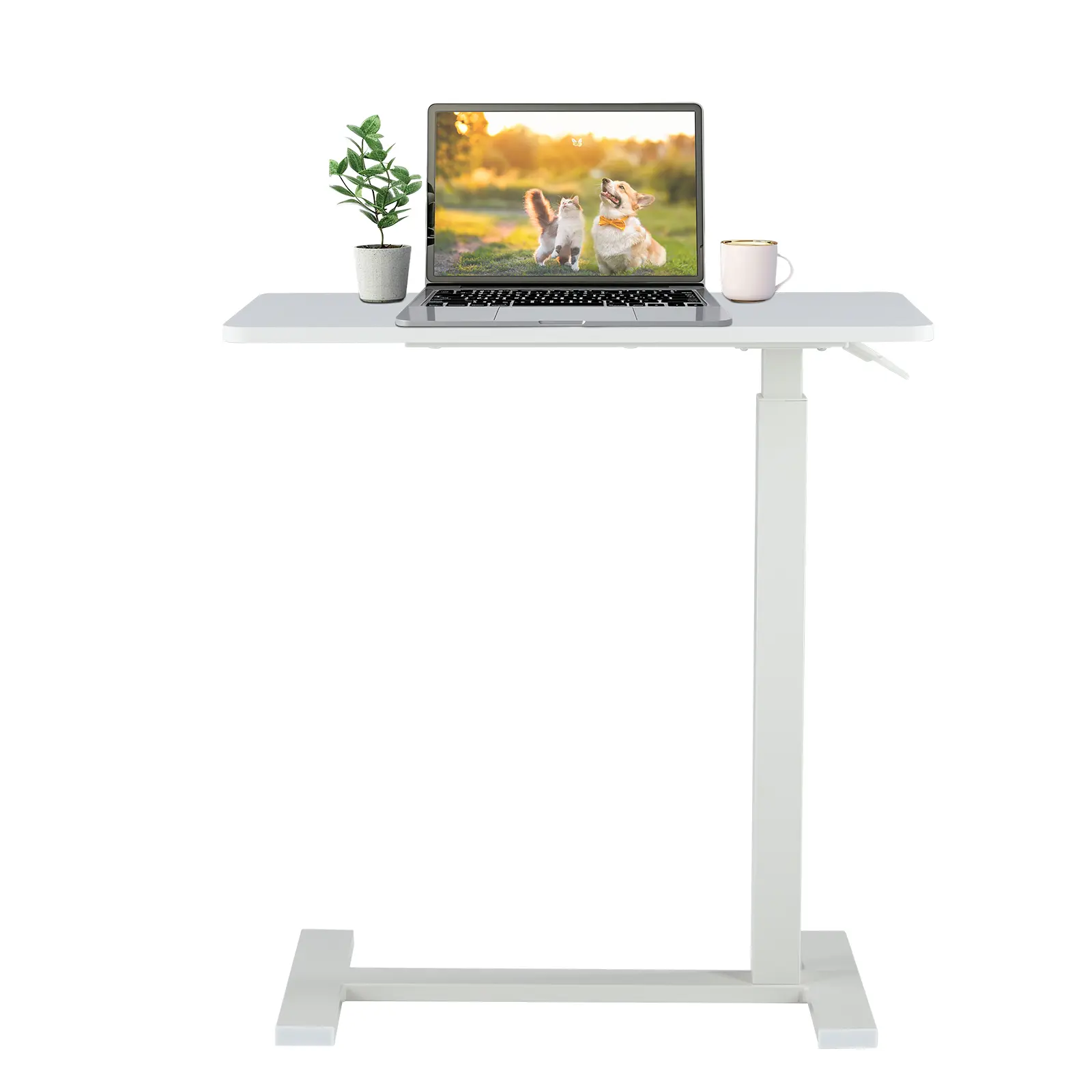 Furnest Indoor Furniture Table & Desks Overbed Bedside Table with Wheels, Adjustable Hospital & Home Use Bed Table, Rolling Laptop Table, Mobile Standing Desk,dorm essentials,home decor
