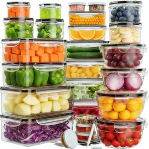 52pcs Food Storage Containers with Lids Airtight (26 Lids & 26 Containers) Fridge Food Organizer Reusable Plastic Leakproof Meal-Prep Container for Kitchen Storage Organization Microwave/Dishwasher Safe with Labels & Pen