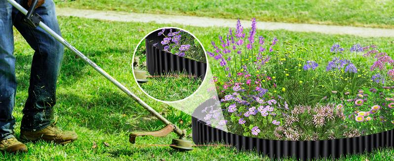 GOTGELIF Corrugated Metal Garden Edging, 6" x20FT Galvanized Steel Landscape Edging Border, Flexible & Cuttable & DIY Shape & Rust-Resistant, Easy to Install for Flower Bed, Lawn, Vegetable Garden
