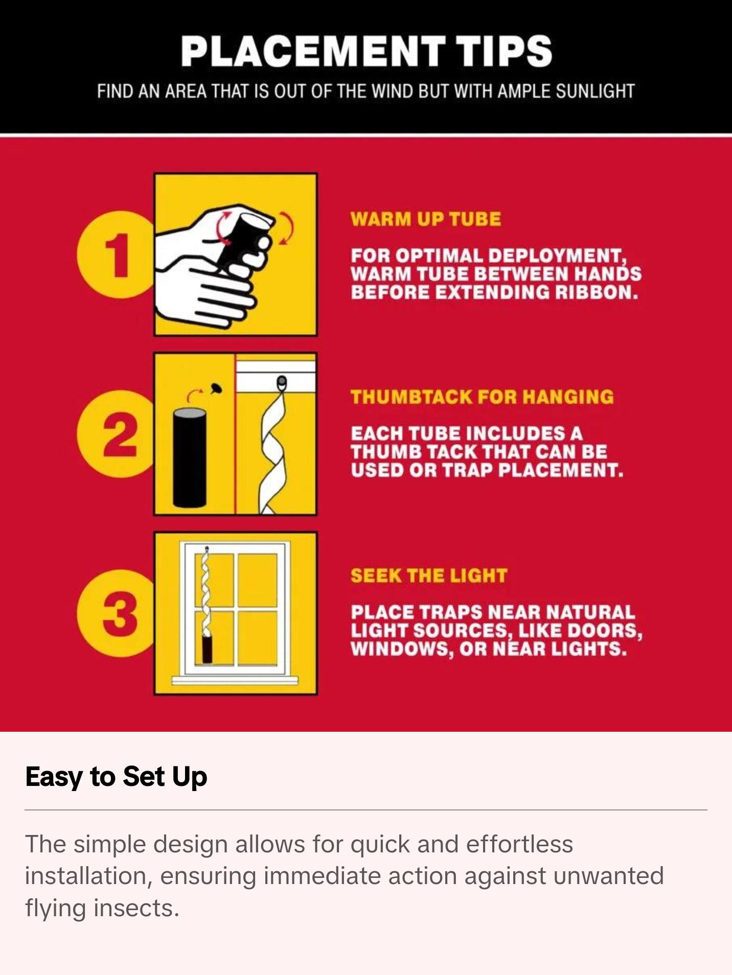 Bug & Fly Ribbon Traps - Scented, Effective Fly Control