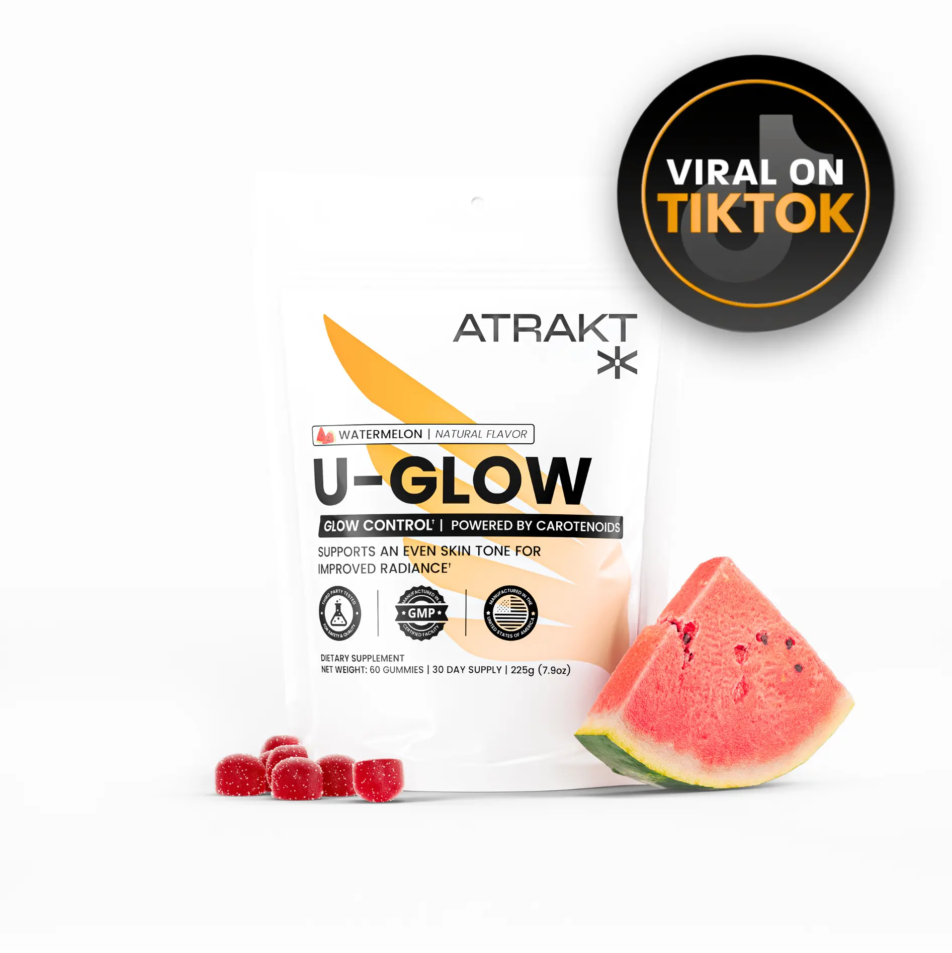 U-GLOW Daily Glow Formula - ATRAKT - 60 GUMMIES - Skin Glow