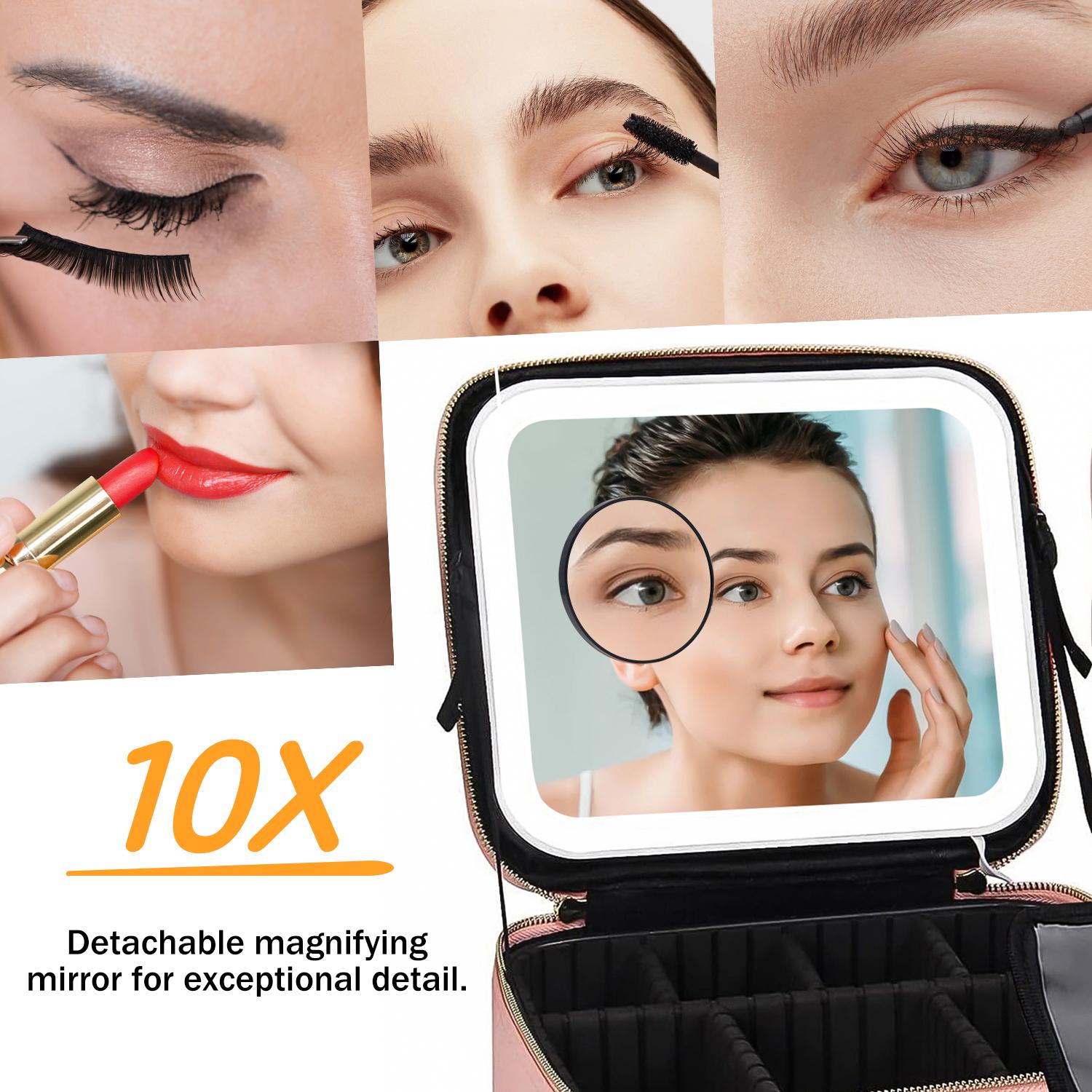 Portable Makeup Bag with Mirror, LED Light, and Adjustable Dividers: Your Ultimate Cosmetic Organizer Portable Makeup Bag with Mirror, LED Light, and Adjustable Dividers: Your Ultimate Cosmetic Organizer