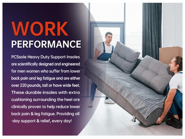 PCSsole Heavy Duty Comfort Cushioning 220+lbs Insoles Men Women- Plantar Fasciitis High Arch Support Inserts with Comfort Cushion Orthotic Pain Relief Insoles for Flat Feet - Arch Pain - Heel Pain -Work Boot Shoe Insole