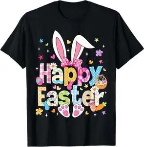 Happy Easter 2026 Cute Bunny Rabbit Easter Day Women Girls T-Shirt for Menswear Top