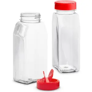2 Pcs Large Seasoning Shaker – 32oz Storage Seasoning Containers – Large Spice Shakers with Holes and Lids Dual Shake, Clear Jars with Airtight Seal, Unique Shape for Loose Leaf Tea, Rubs, & Herbs