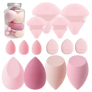 14pcs Makeup Sponge Set with Triangle Powder Puffs - Multi-Shape Beauty Blenders for Flawless Foundation, Concealer, and Powder Application, Reusable Cosmetic Tools, Valentine's Day Gift