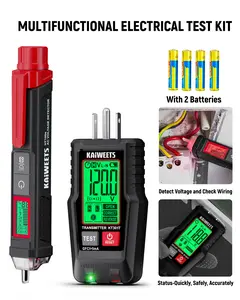 KAIWEETS Electrical Test Kit KIT02, Non-Contact Voltage Tester and GFCI Outlet Tester with LCD Display, Wiring Fault Checker, Outlet Tester Kit for Electrician, DIY, 2-Piece