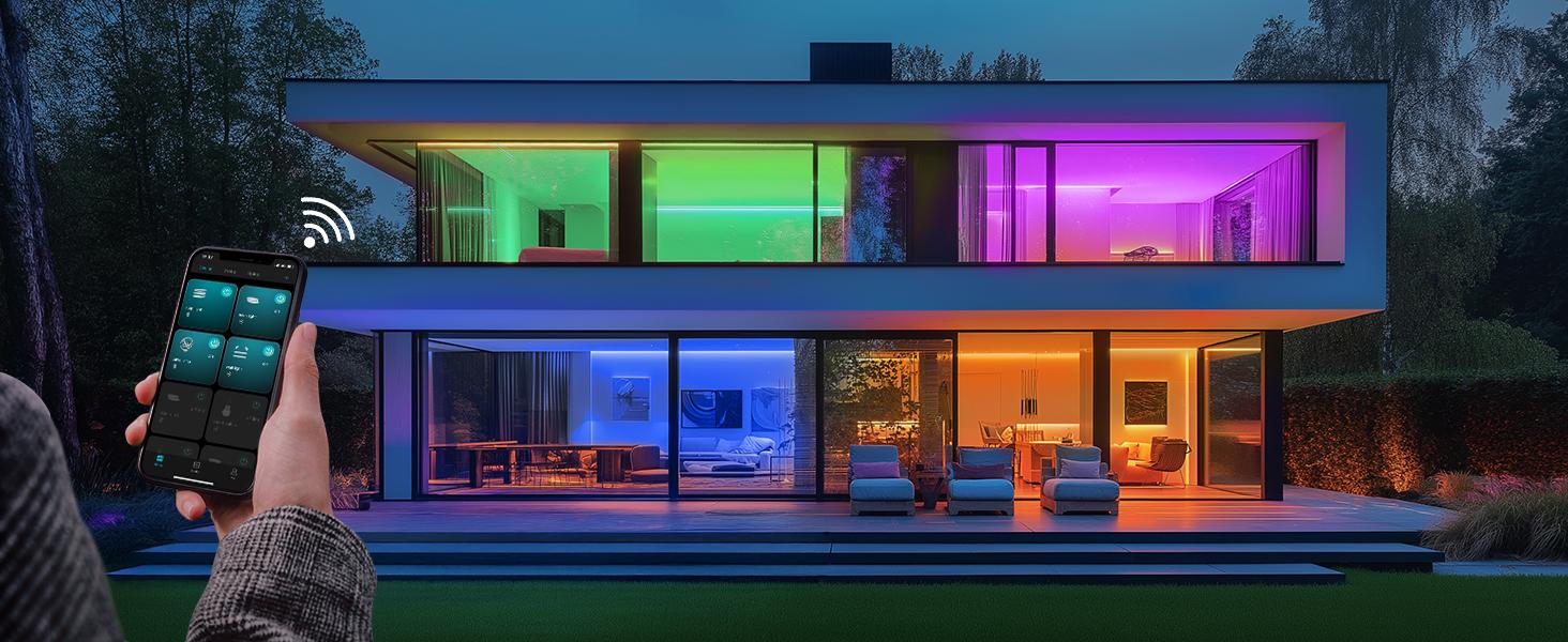 Lepro SE1 AI Smart LED Strip Lights - 16.4-65.6ft RGB Color Changing Light Strips with APP Control, AI Generated Lighting, Music Sync, 2.4GHz Wi-Fi & Bluetooth LED Lights for Home Decor (No Remote)