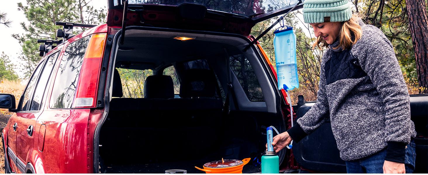 SimPure/WAKIWAKI/MS Gravity Water Filter with 3L Gravity Bag, Tree Strap, BPA Free Survival Gear and Equipment for Camping