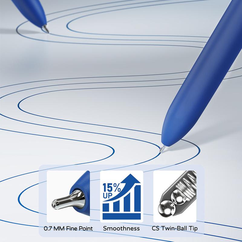 STAGEEK Blue Gel Pens 6Pcs Quick Dry Blue Ink Pens with 3 Extra Refills, Fine Point Retractable Smooth Writing Pens for Journaling, Office, Note Taking, School Supplies, Nurse Aesthetic, Kids Gifts & Office Supplies(Blue& Black Gray White & Morandi)