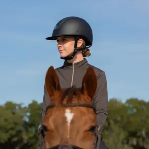 E30002-BL/GMG Equinavia Crown MIPS Equestrian Riding Helmet - Black/Gunmetal