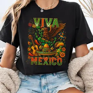 Viva Mexico T-Shirt, Mexican Independence Day T-Shirt, September 16th Shirt, Cinco De Mayo Shirt, Mexico Shirt, Mexican Fiesta, Mexican Tee, Family Matching Outfit, Trending Shirt, Y2K Clothing, Youth Clothing