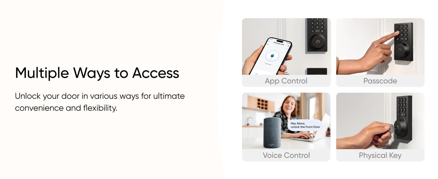 eufy Security Smart Lock C30, Keyless Entry, Built-in WiFi Deadbolt for Front Door, No Bridge Required, Easy Installation, App Remote Control, Auto Lock｜Spingtok