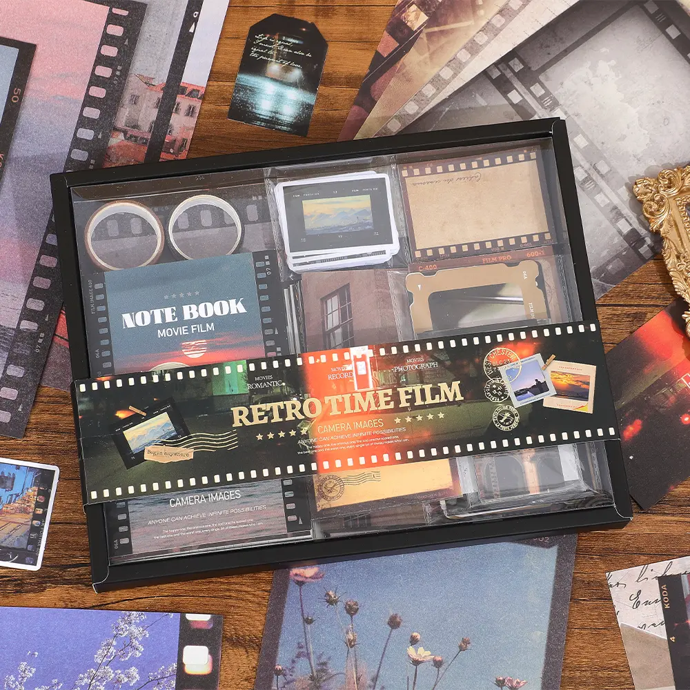 Vintage Movie Film Scrapbook Set - Paper-Based Scrapbook Supplies with Patterned Paper, Stickers, Tapes, Embellishments, Colorful Craft Kit for Adults' Hobbies (Toys & Hobbies, DIY, Scrapbooking & Stamping)