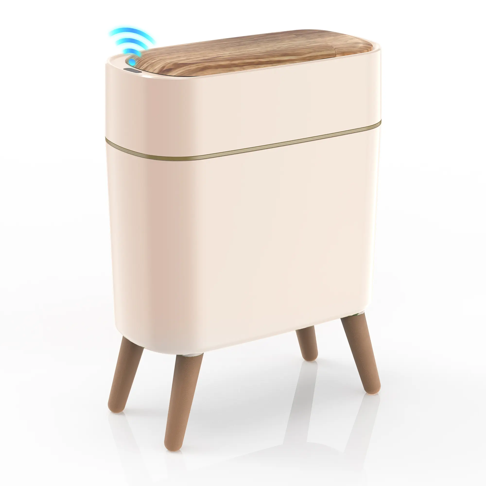 Pukomc Smart induction  Waterproof  trash bins , trash cans for bathroom, trash cans  for Kitchen,for Bathroom,Bedroom.Office Nordic style White Waste Paper Space Saving homeessentials