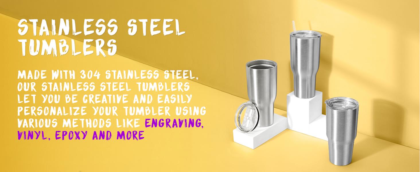 makerflo 20 oz Skinny Powder Coated Tumbler with Lid and Straw | Craft-Ready for DIY Gifts & Personalization (Laser Engravable, UV DTF, Epoxy, Vinyl) - Not for sublimation and DTF