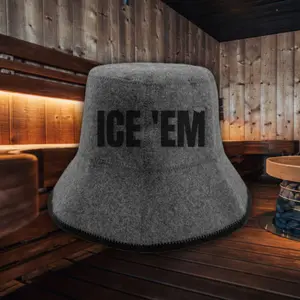 ICE 'EM Sauna Hat 100% Natural Wool