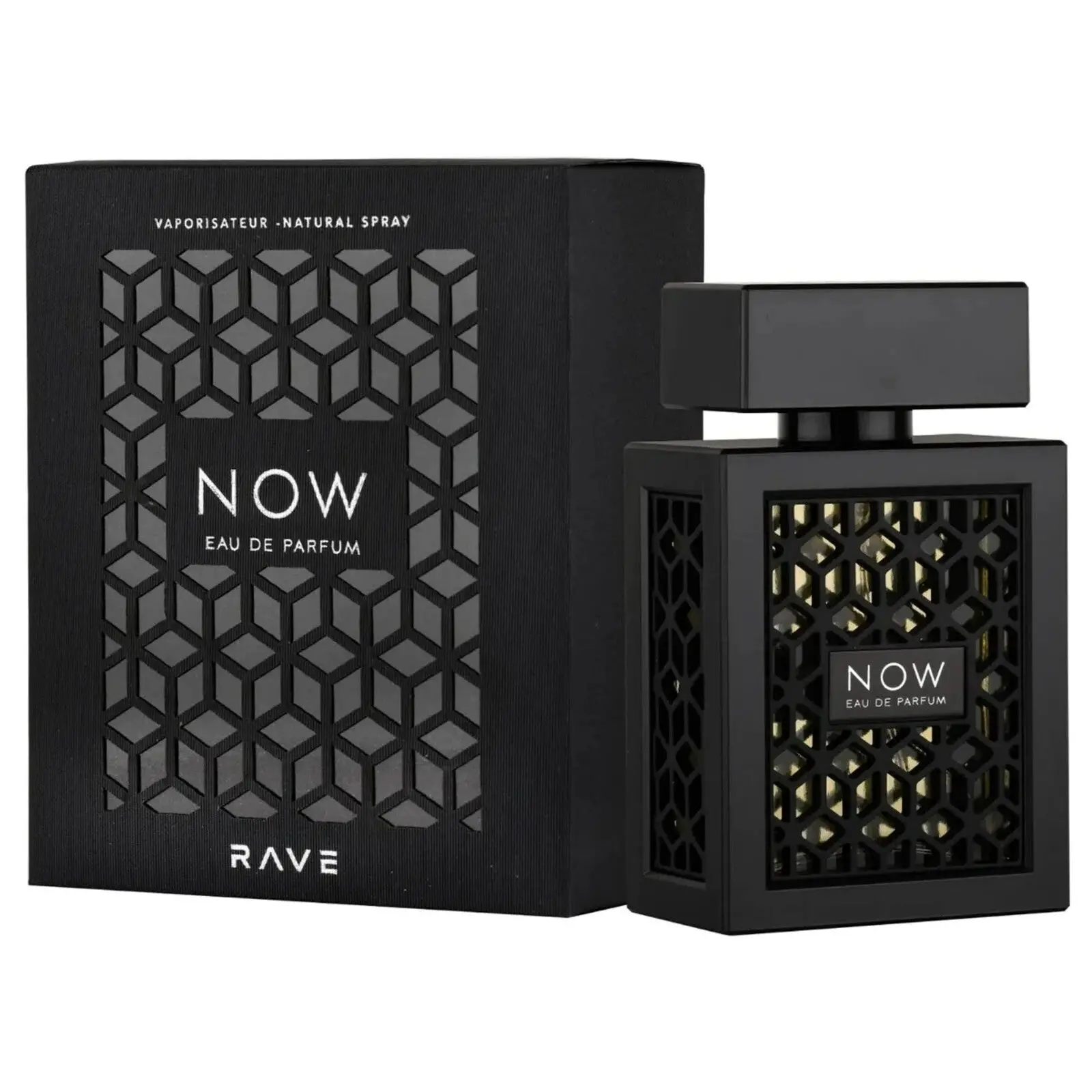 Now Black Lattafa 3.4 Oz 100 ml Woody Aromatic Eau de Parfum for Men with Pineapple Bergamot Apple & Black Currant Notes Edt Edp Spray Fragrance