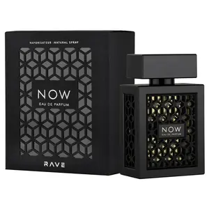 Now Black Lattafa 3.4 Oz 100 ml Woody Aromatic Eau de Parfum for Men with Pineapple Bergamot Apple & Black Currant Notes