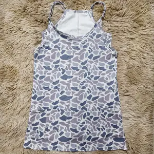 Gray camouflage printed sporty dress built in shorts women summer dresses