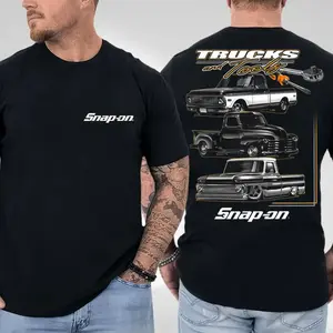 Snap-On Trucks and Tools T-Shirt, Hardworking Mechanic Graphic Tee, 100% Cotton Casual Menswear, Gift for Auto Technicians, Gift for Blue Collar Workers, Gift for Gearheads