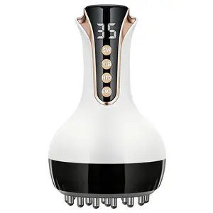 35-Speed 4-in-1 Handheld Body Massager for Legs & Belly - Lymphatic Drainage & Anti swelling Tool with Heat, Vibration - Electric Machine Reduces Stretch Marks