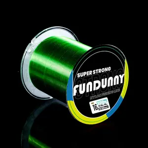 FUNDUNNY Professional Fishing Line 500m Green Size 16 - Original Nylon with Fluorocarbon Coating - Suitable for Various Saltwater and Freshwater Fishing Applications