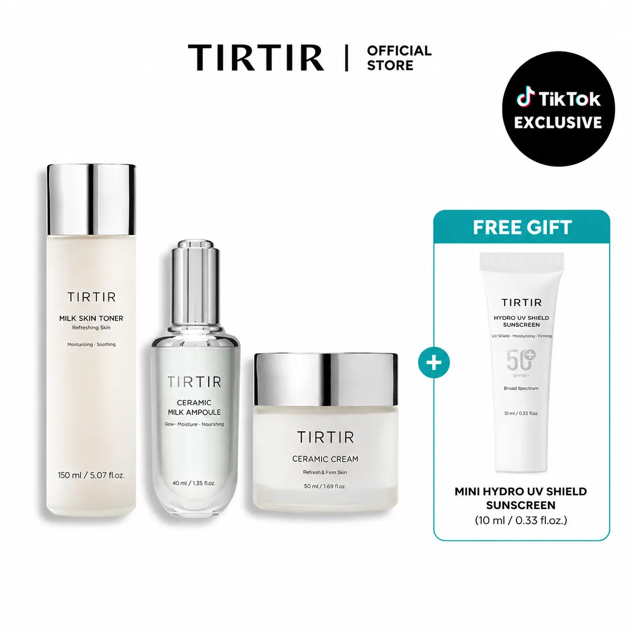 [TIRTIR Official] Ultimate Glow Skin Set Hydrate Moisture Daily Skincare Moisturizing Toner Ampoule Cream