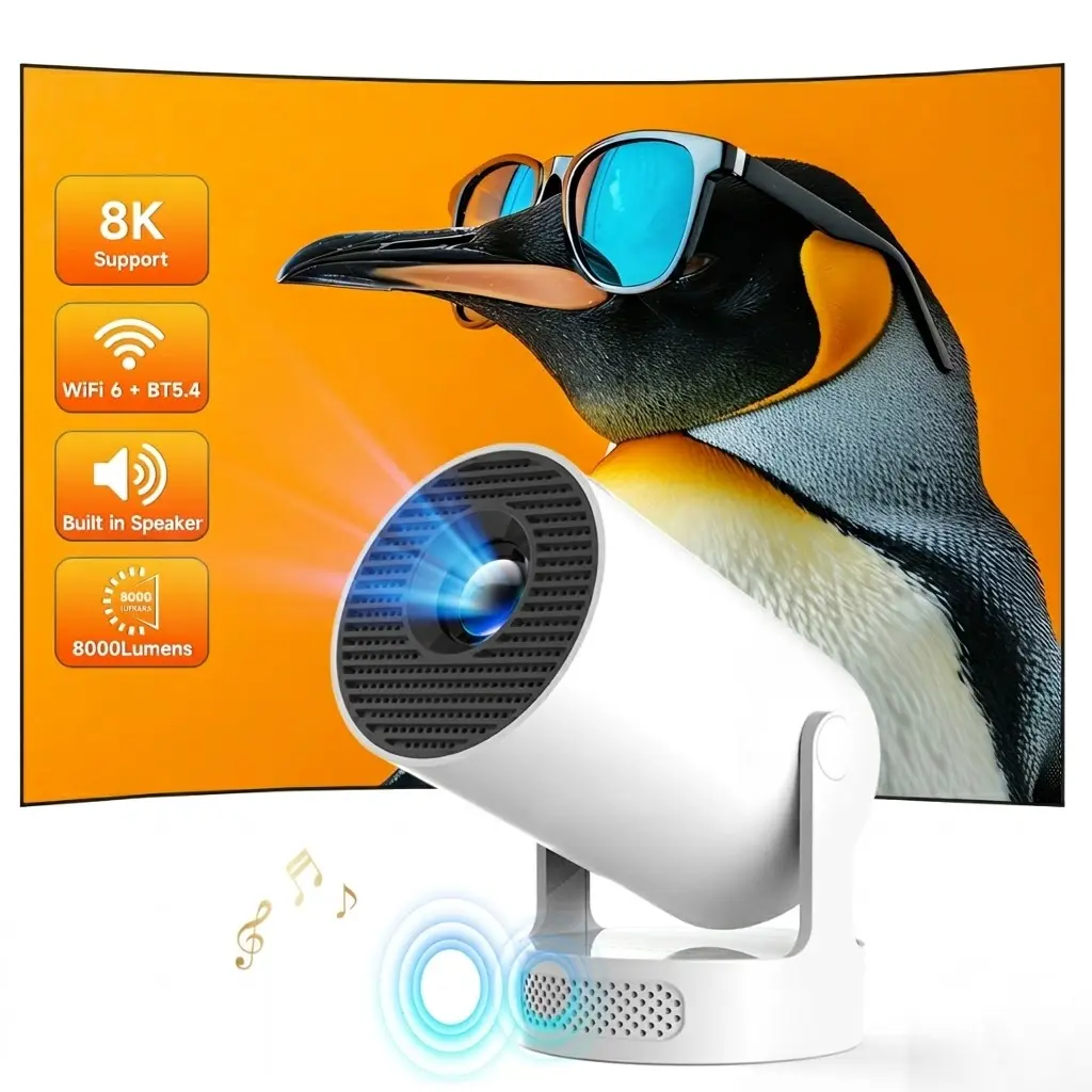 HY300Pro+ Projector with 4K Decode 290ANSI Auto Keystone Correction Built-in 5W speaker Dual BT5.4 Android 14 Native 1280*720P for Home Cinema Portable Movie Theater #SummerWins #DealsForYouDays,back to school,back to school haul