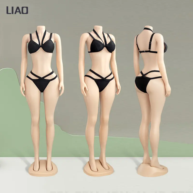 Women's Curvy Barrel-Shape Plastic Mannequin - Textiles Display Tool for Clothing Shops, Swimwear and Bikini Merchandising, Female Mannequin