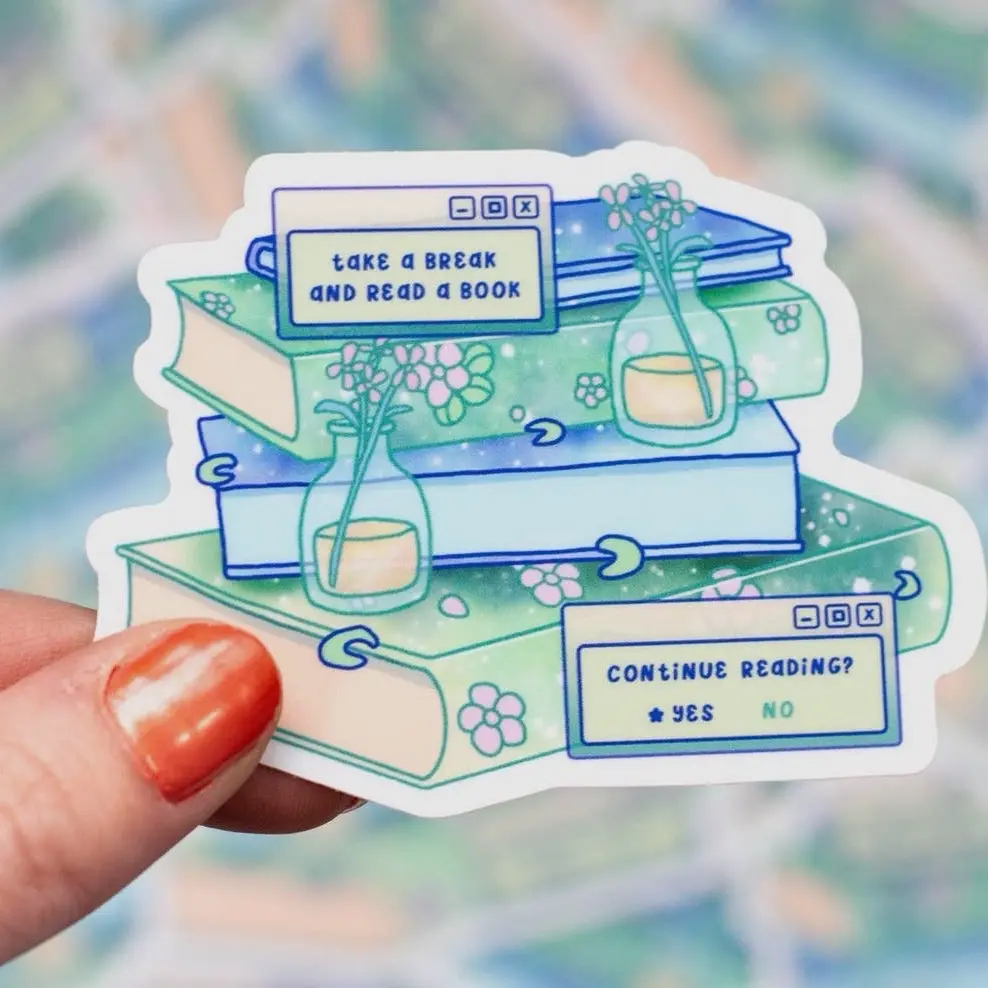 Stacked Books Sticker