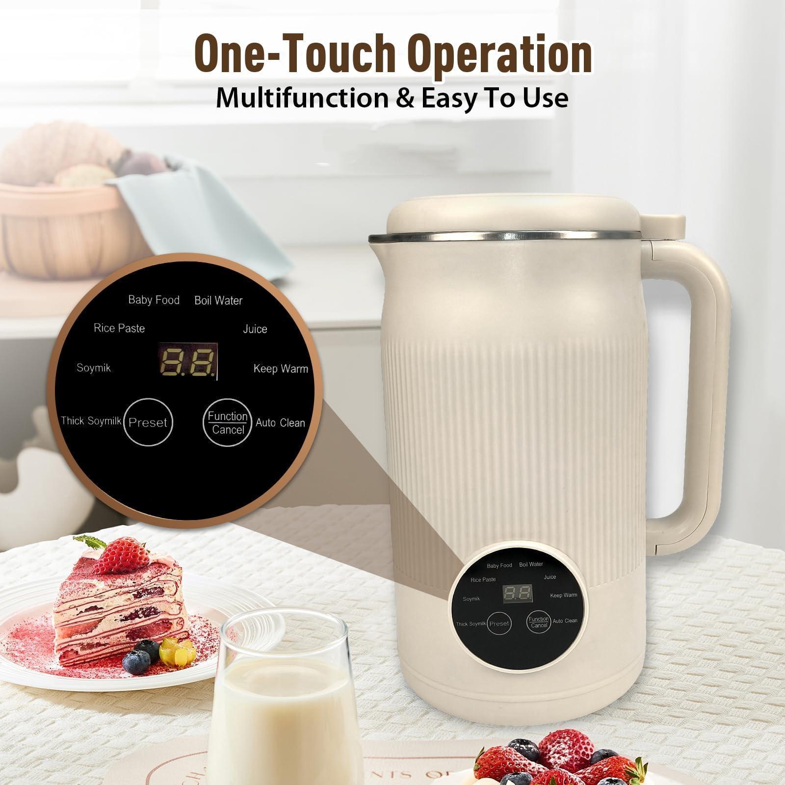 Multifunction Nut Milk Juice Maker, New Nutmilk Maker Blender, Automatic Soybean Machine Oat with Timer and Keep-Warm, Suitable for Home Kitchen (White),for Valentine’s Day Gift