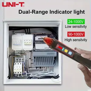 UNI-T UT12E Non-Contact AC Voltage Tester Pen - Continuous & Sound/Light Alarm with Adjustable Sensitivity, Neutral/Live Wire Identifier, Portable Voltage Detector Suitable for, Electricians, DIY, Testing