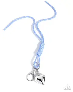 Adorably Austen - Blue Cord Silver Heart Bag Charm