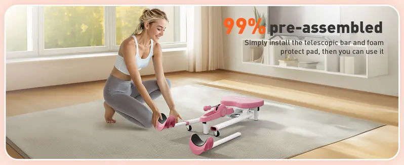 FED Fitness LS1 Unisex Adjustable Leg Stretcher Machine - Home Exercise Machine with Adjustable Stretching Angles, 4'-6' Fit Range for Flexibility, Strength Training (Beginners, Yoga/Martial Arts Enthusiasts)