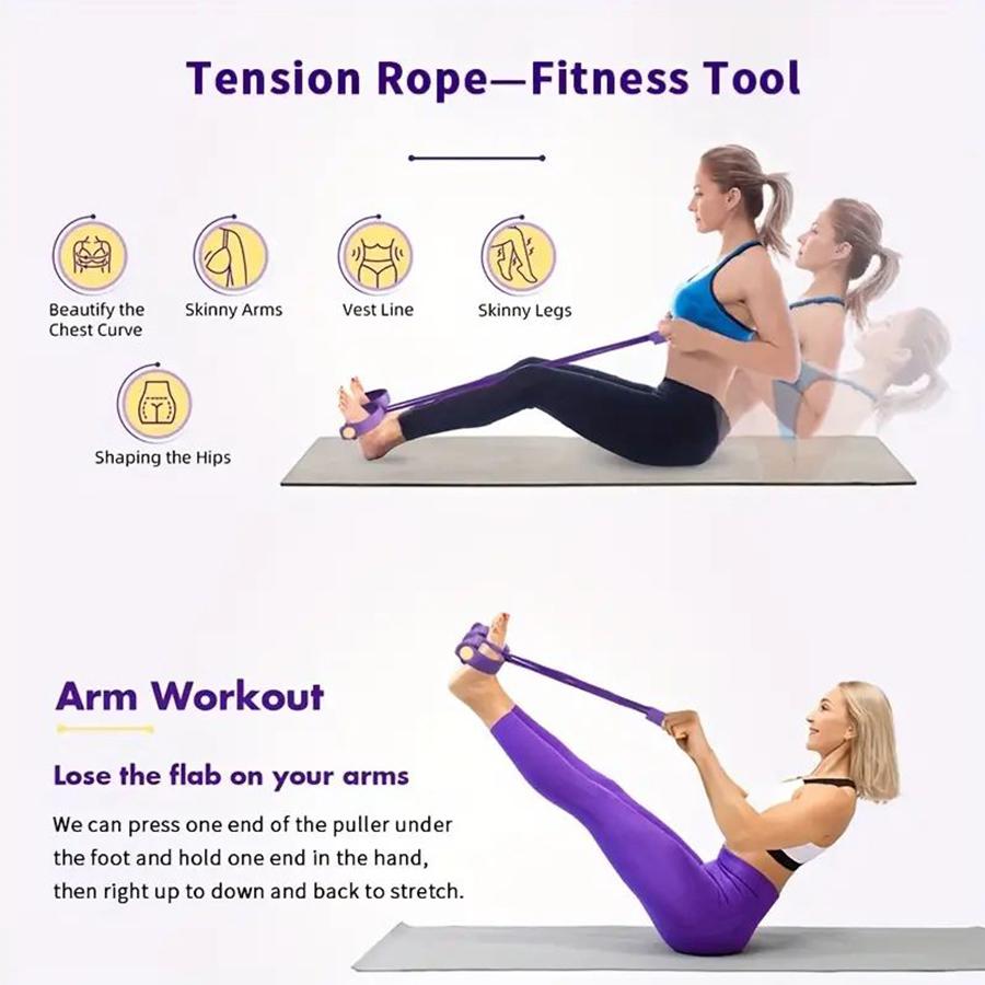 Elevate Your Fitness Routine with the 1Pc 6-Tube Elastic Yoga Pedal Pull Resistance Band for Abdominal Waist Arm and Leg Stretching Ideal for All Levels