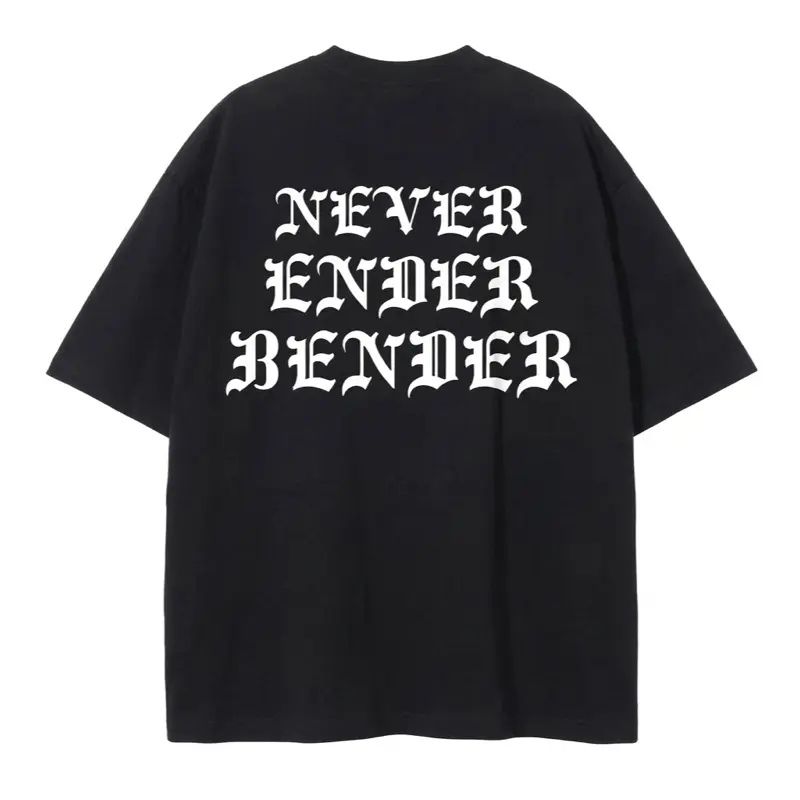 Never Ender Bender Oversized Tee -Streetwear Shirt, Festival Rave Clothing, Drop Shoulder Oversized Graphic Tee Menswear Tops
