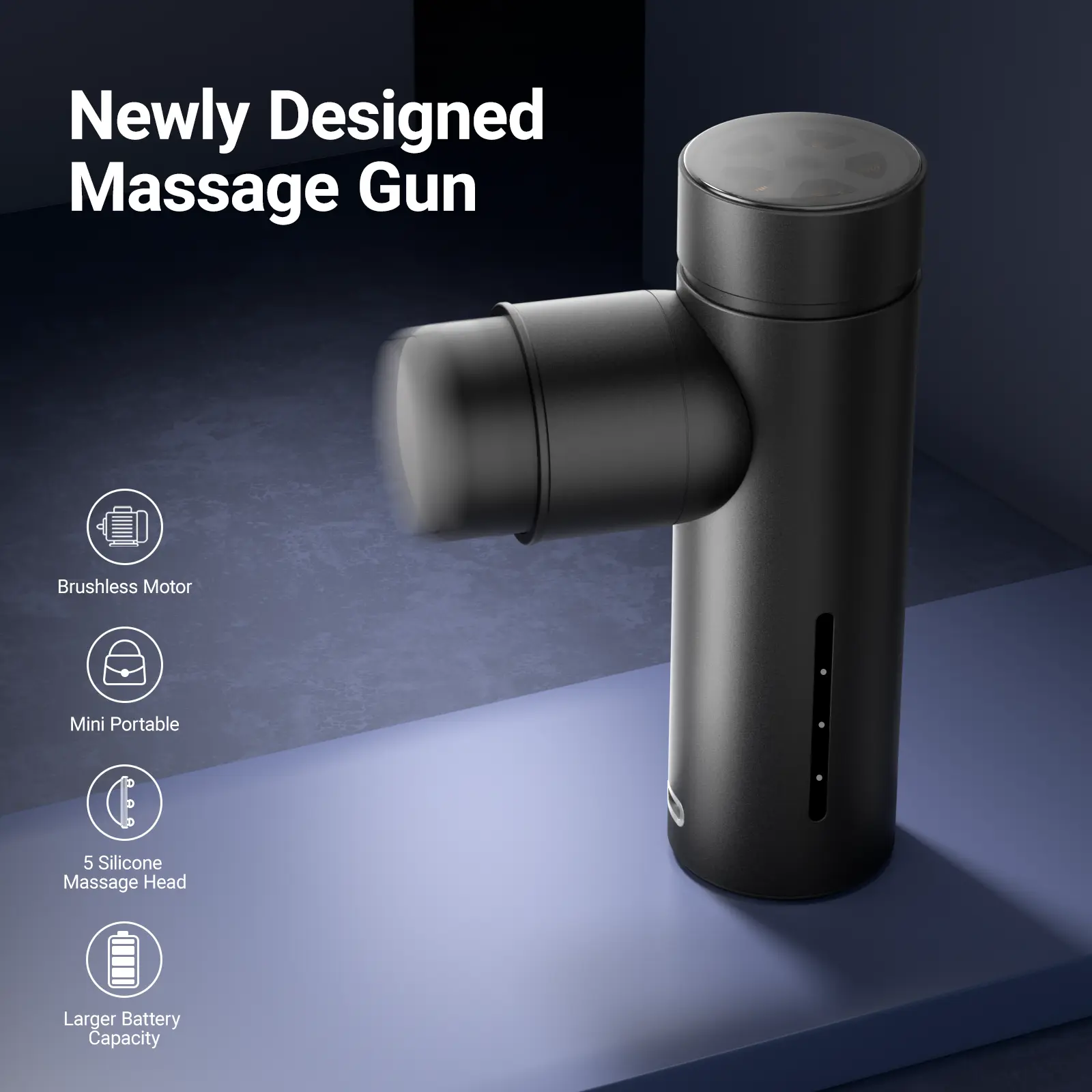 Merach Pocket Massage Gun, Deep Tissue Back Massager, Percussion Massager with 5 Massage Heads & Silent Brushless Motor, Up to 6 Hours of Battery Life Summervibes