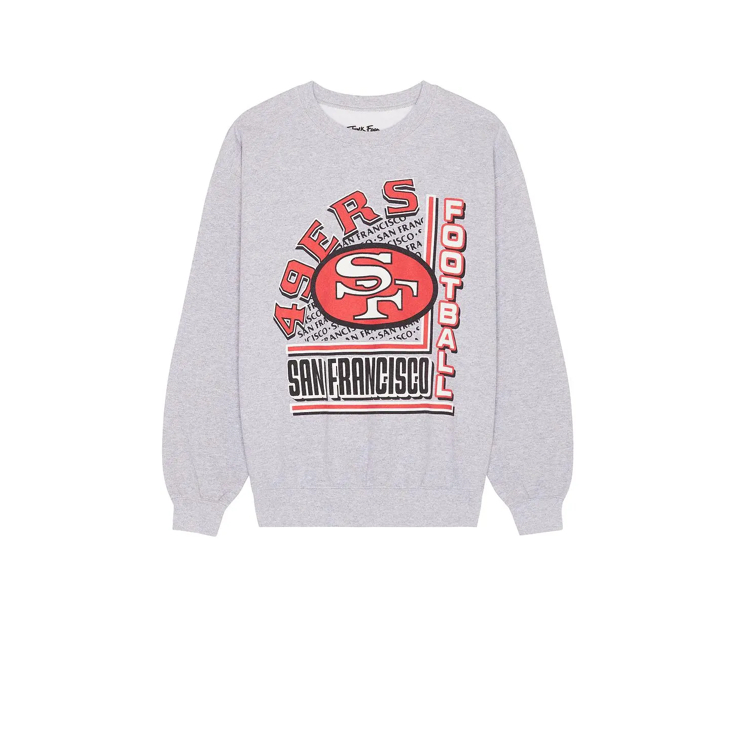 Junk Food 49ers Backfield Crewneck in Heather Grey Unisex