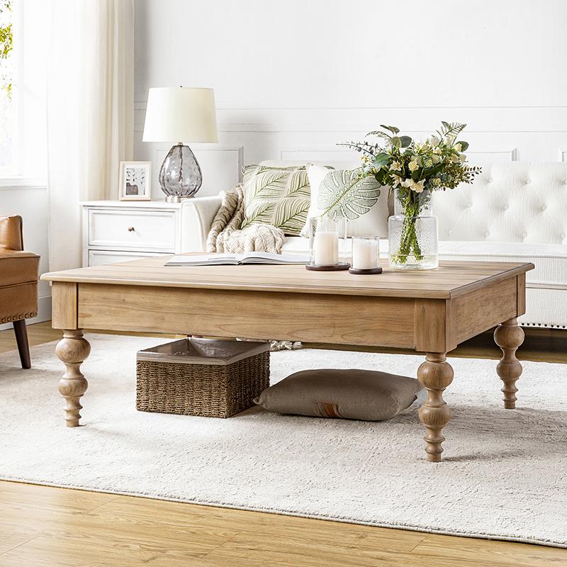 Hulala Cynthia Lift Top 4 Legs Coffee Table with Storage, traditional and farmhouse, traditional, rustic and distressed finish, elegant spindle legs, pop-up mechanism, Solid Rubber Wood Legs, ample storage space, Coastal, French Country and Lodge Style