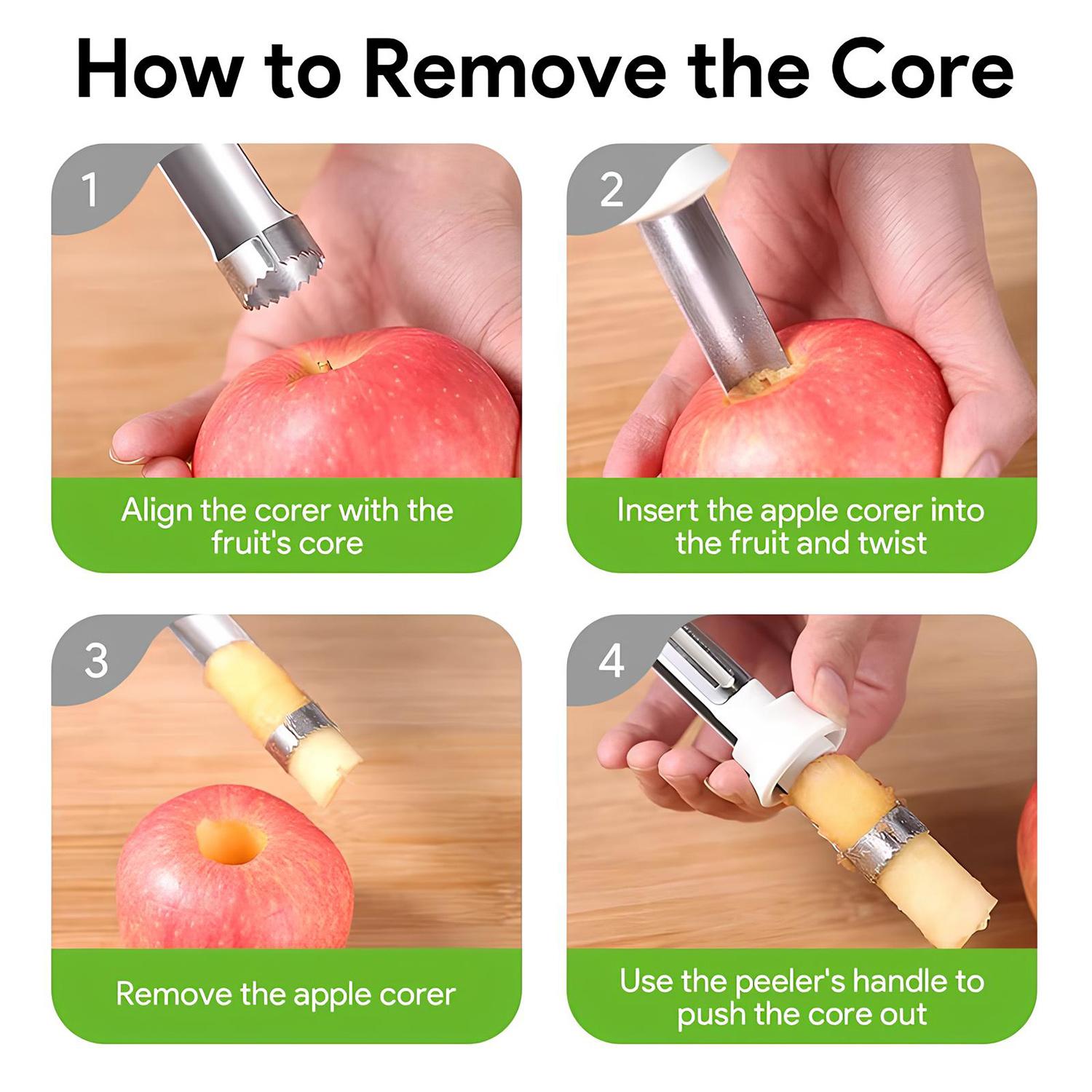 2 in 1 Apple Corer and Peeler, Apple Core Removal Tool, Stainless Steel Fruit Vegetable Corer and Peeler Tool, Multifunction Corer Tool, Kitchen Gadget for Fruit and Vegetable 2 in 1 Apple Corer and Peeler, Apple Core Removal Tool, Stainless Steel Fruit Vegetable Corer and Peeler Tool, Multifunction Corer Tool, Kitchen Gadget for Fruit and Vegetable