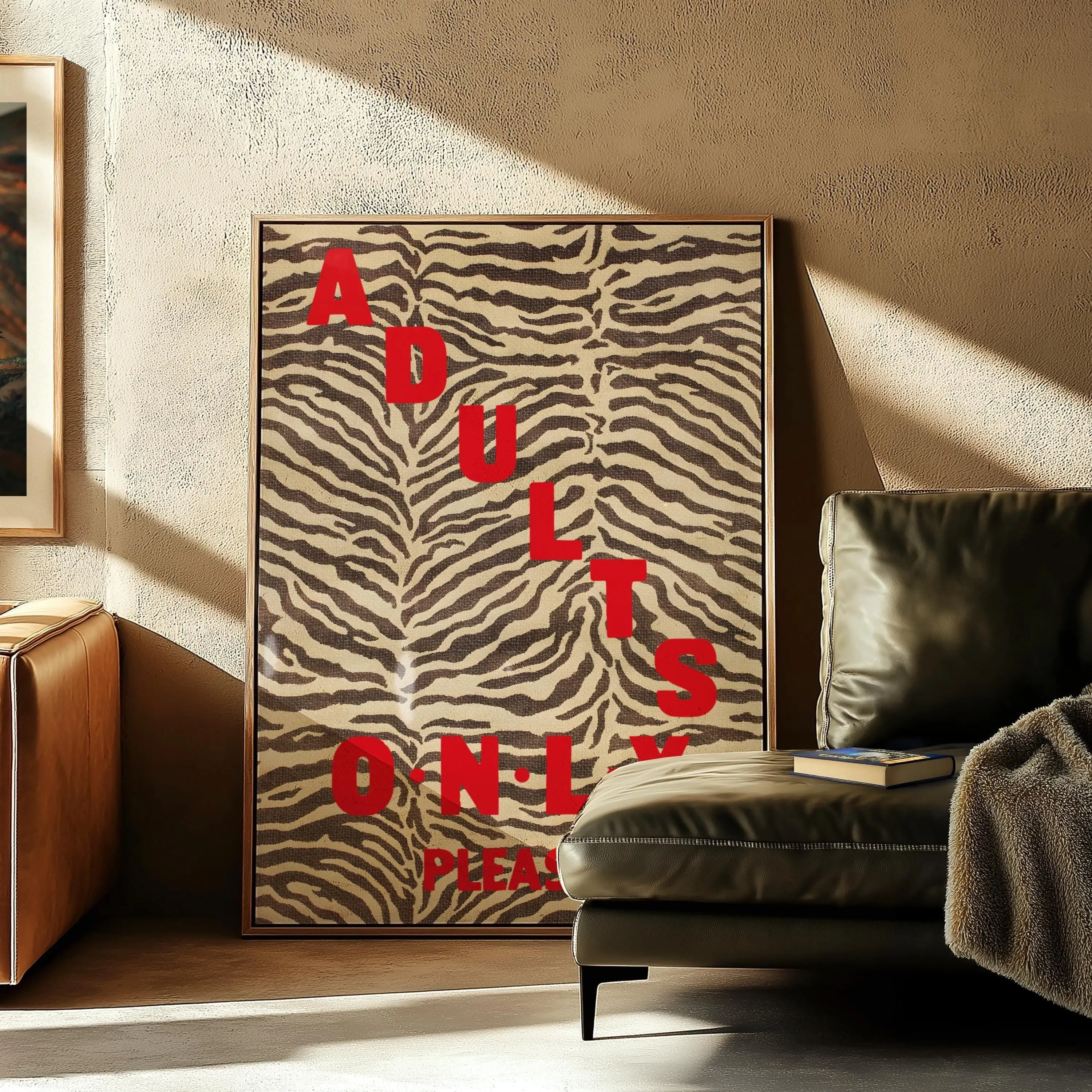 [Sale Up To 50%] Bar Cart Poster, Zebra Animal Print Bold Red Wall Art Modern Typography Decor Boho Mid Century Art Trendy