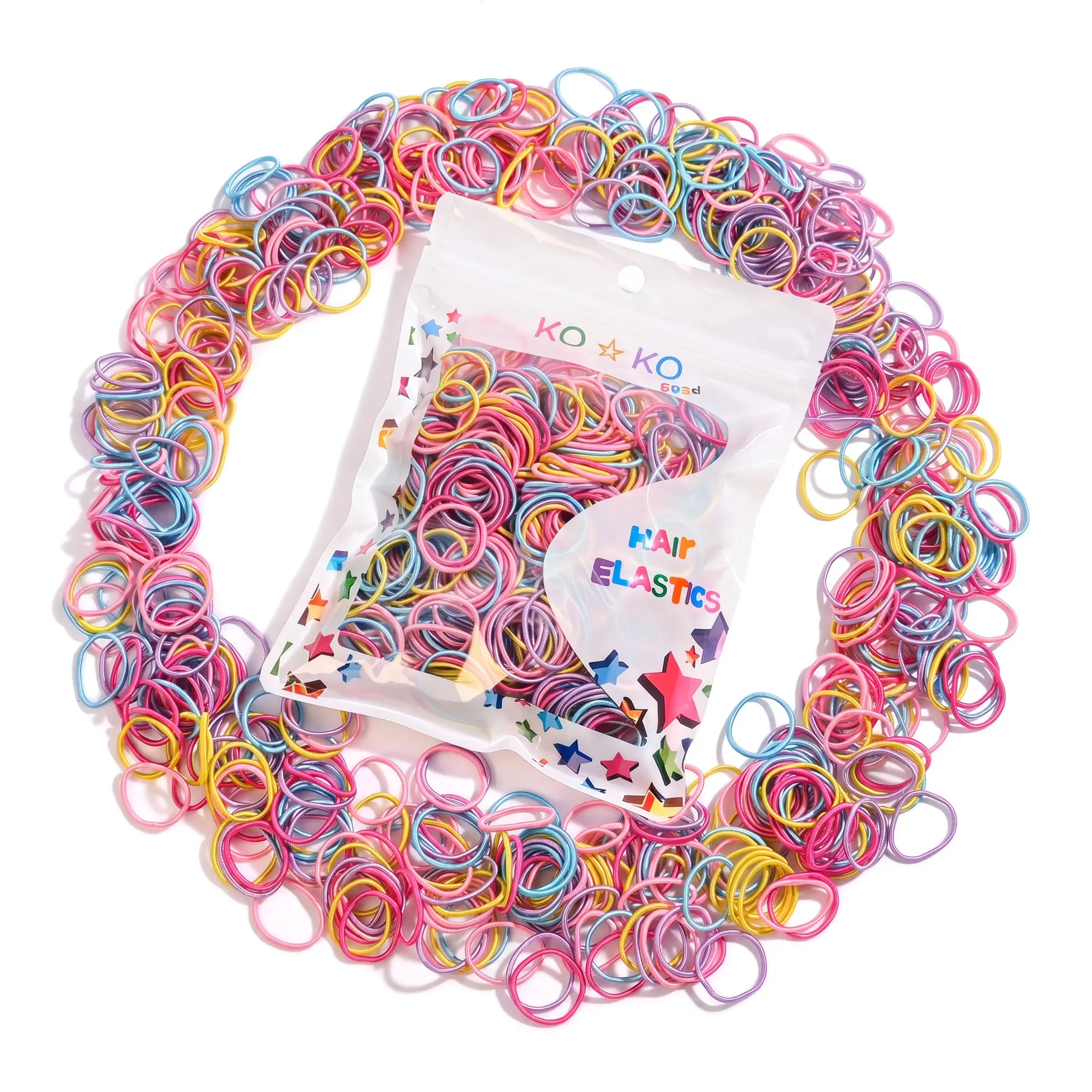 500Pcs Kids Mini Hair Elastics, Colorful Small Hair Rubber Bands, Seamless Tiny Hair Ties for Girls Braids Ponytails, No Snag Gentle Hair Accessories